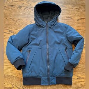 Scotch & Soda Boys Hooded Puffer Jacket Blue Insulated Winter Coat Size 8